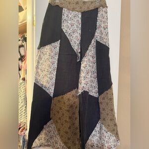 POL Patchwork Wide-Leg Pants - Black, Cream, Tan